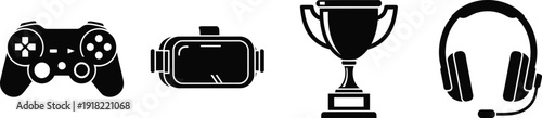Gaming eSports and Virtual Reality Technology Icons