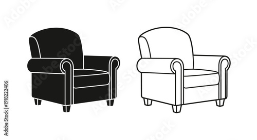 Vintage leather armchair, retro sofa, classic furniture, elegant living room decor Vector