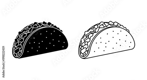 Delicious tacos with fresh ingredients and spicy seasoning, perfect for any occasion Vector