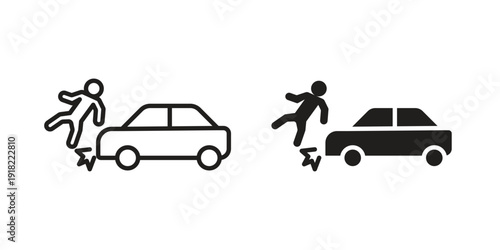 Frontal crash icon. Vector linear icon collection. Vector EPS10