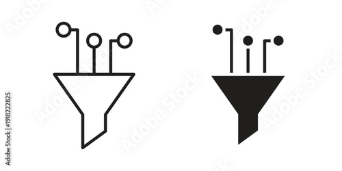 Funneling data icon. Vector linear icon collection. Vector EPS10