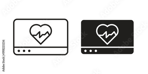 Heart rate monitor icon. Vector linear icon collection. Vector EPS10