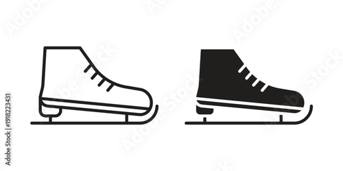 Ice skating icon. Vector linear icon collection. Vector EPS10