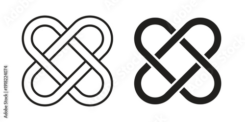 Interlocking icon. Vector linear icon collection. Vector EPS10