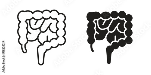 Large intestine icon. Vector linear icon collection. Vector EPS10