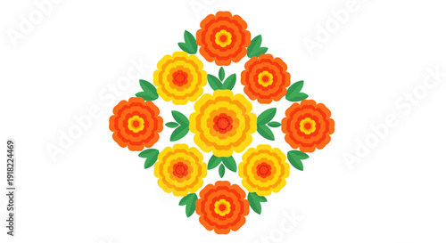 Colorful Floral Arrangement with Bright Yellow and Orange Blooms