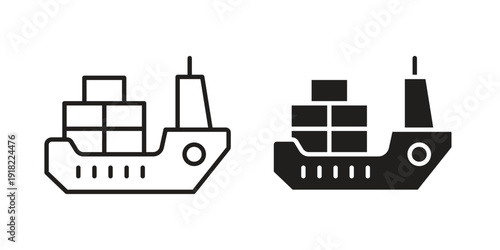 Logistic Ship icon. Vector linear icon collection. Vector EPS10