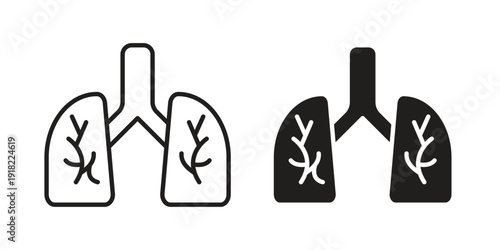 Lungs icon. Vector linear icon collection. Vector EPS10