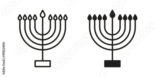 Menorah icon. Vector linear icon collection. Vector EPS10