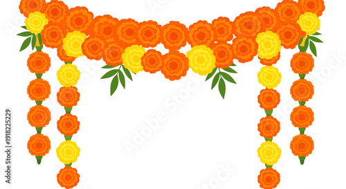 Vibrant Marigold Flower Garland for Festive Decor