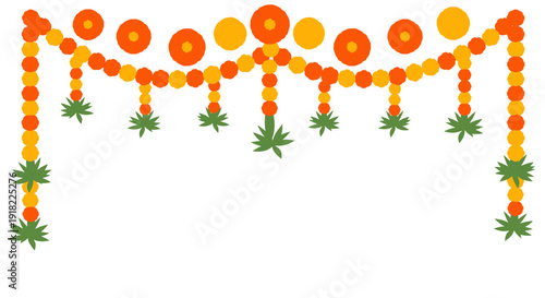 Festive Cannabis Leaf Garlands with Orange Beads for Celebrations