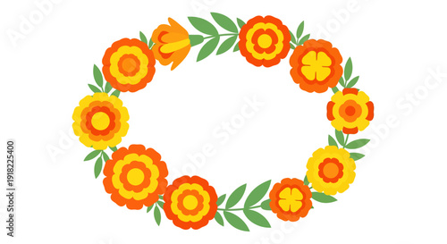 Colorful Floral Wreath Arrangement for Celebrations