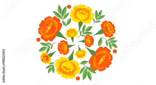 Vibrant Floral Arrangement Featuring Yellow and Orange Roses