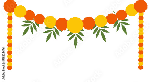 Vibrant Traditional Colorful Indian Garland for Celebrations