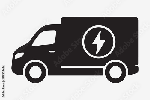Black Silhouette of Delivery Truck Icon