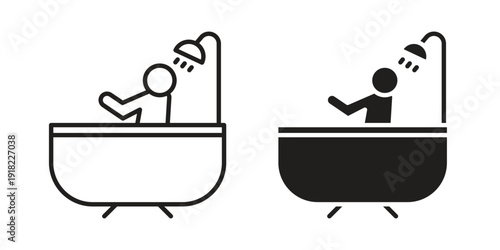 Person Bathing icon. Vector linear icon collection. Vector EPS10