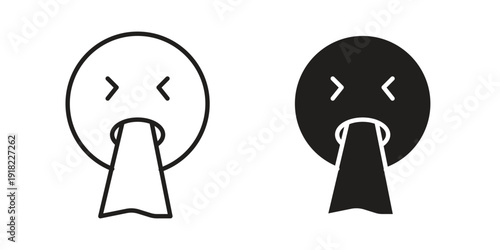 Puking emoji icon. Vector linear icon collection. Vector EPS10