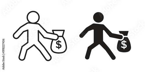 Robbery icon. Vector linear icon collection. Vector EPS10