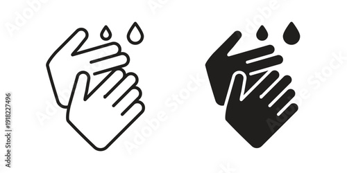 Sanitize hands icon. Vector linear icon collection. Vector EPS10