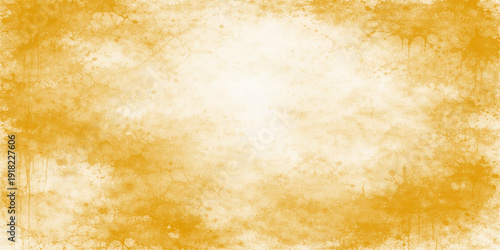 Abstract grunge background with yellow lines on aged vintage parchment paper texture featuring stained antique brown design and blank copy space for a retro wallpaper backdrop
