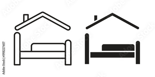 Shelter beds icon. Vector linear icon collection. Vector EPS10