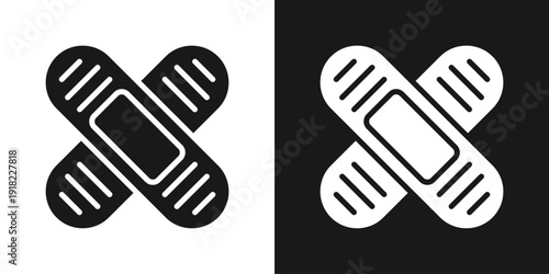 Bandage Care Icon In Black And White Glyph Style