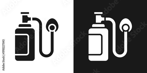 Medical IV Icon In Black And White Glyph Style