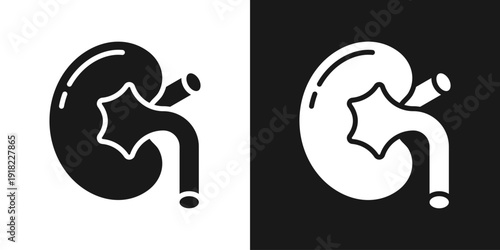 Stomach Care Icon In Black And White Glyph Style
