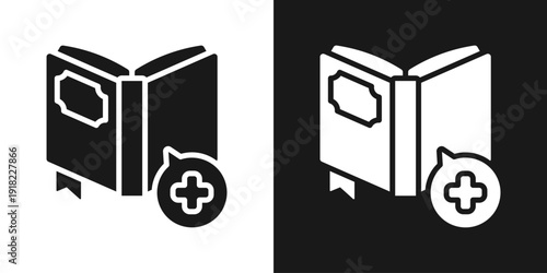 Medical Guide Icon In Black And White Glyph Style