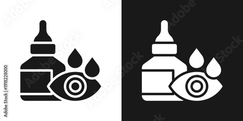 Eye Drops Icon In Black And White Glyph Style