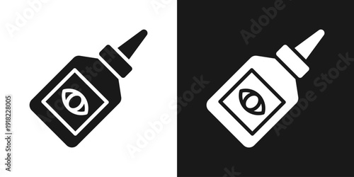 Medicine Dropper Icon In Black And White Glyph Style