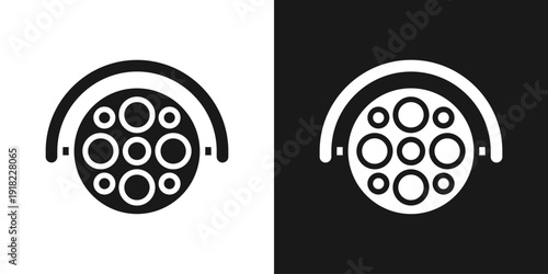 Operating Lamp Icon In Black And White Glyph Style