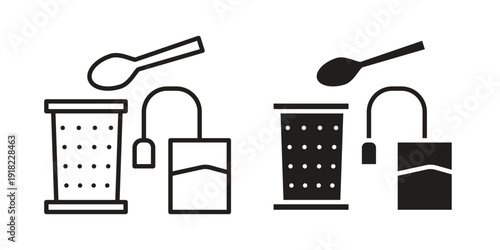 Tea infuser icon. Vector linear icon collection. Vector EPS10