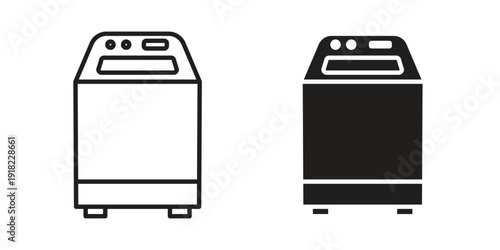 Top load washer icon. Vector linear icon collection. Vector EPS10