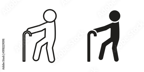 Walking stick icon. Vector linear icon collection. Vector EPS10