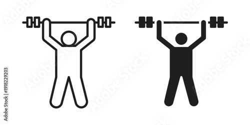 Weightlifter icon. Vector linear icon collection. Vector EPS10