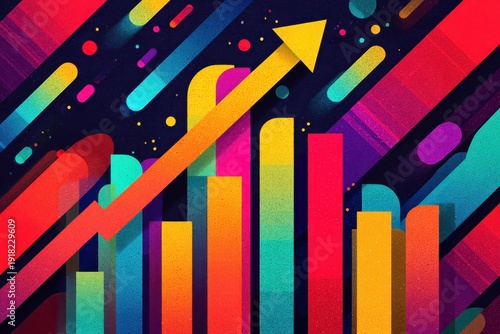 Wallpaper Mural Colorful growth chart visualizing business success and upward trend Torontodigital.ca