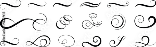 Elegant Decorative Swirls and Flourishes A Versatile Vector Set for Design