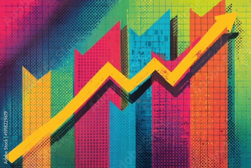 Wallpaper Mural Financial chart showing business growth and market success Torontodigital.ca