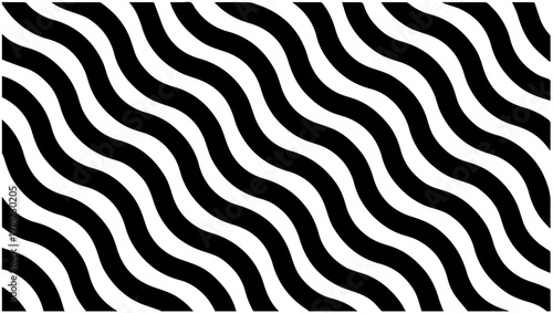 Black and white wavy diagonal stripes pattern creating rhythmic motion aesthetic for modern graphic designs