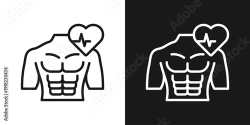 Six Pack Icon In Black And White Line Style