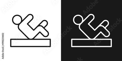 Core Workout Icon In Black And White Line Style