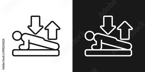 Incline Workout Icon In Black And White Line Style