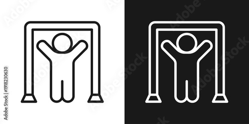 Pull Up Icon In Black And White Line Style