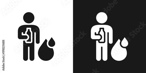 Hydration Drink Icon In Black And White Glyph Style