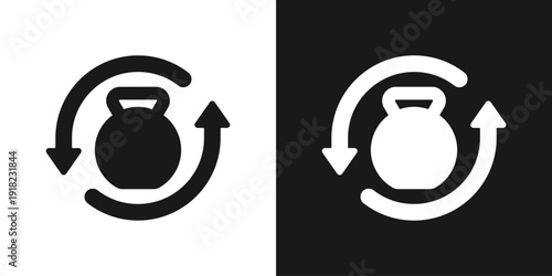 Fitness Cycle Icon In Black And White Glyph Style
