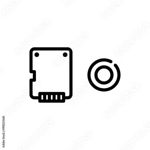 Sleek minimalist SSD icon representing fast storage and modern computing technology. Clean vector graphic for tech.