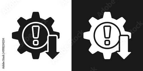 System Alert Icon In Black And White Glyph Style