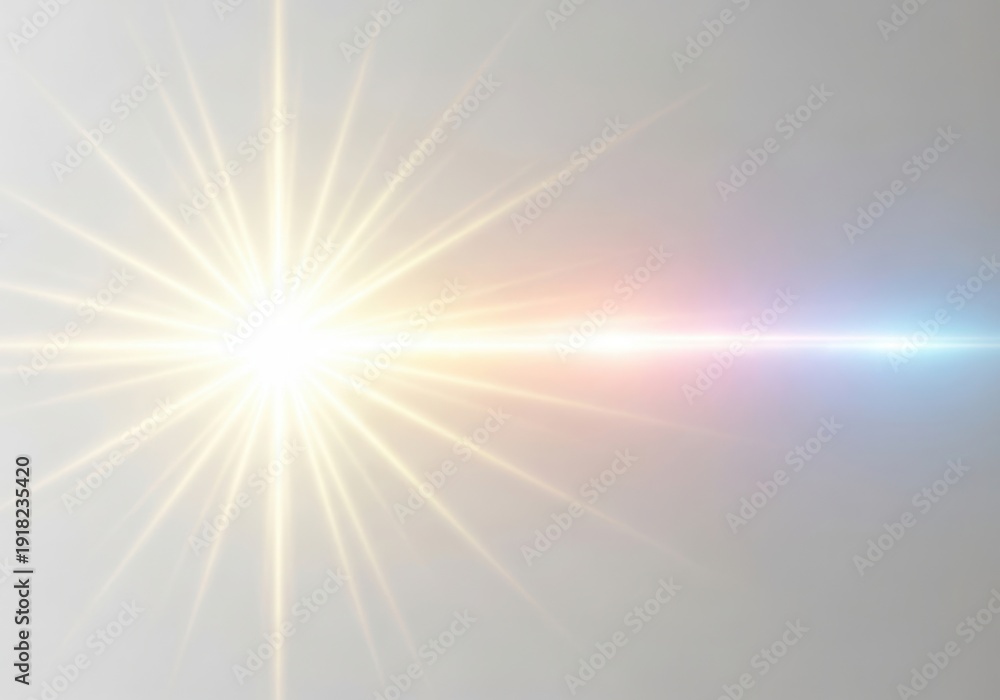Obraz premium A bright sunbeam shines through a gray background