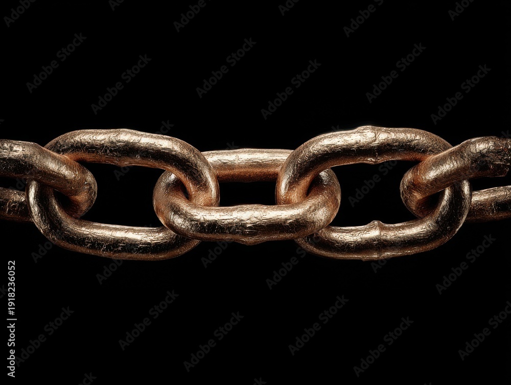 Obraz premium chain segment isolated on a black background
